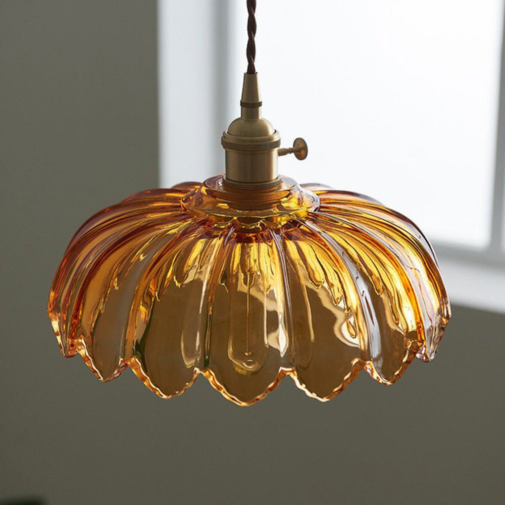 Elegante Glazen Bloem Hanglamp voor Slaapkamer