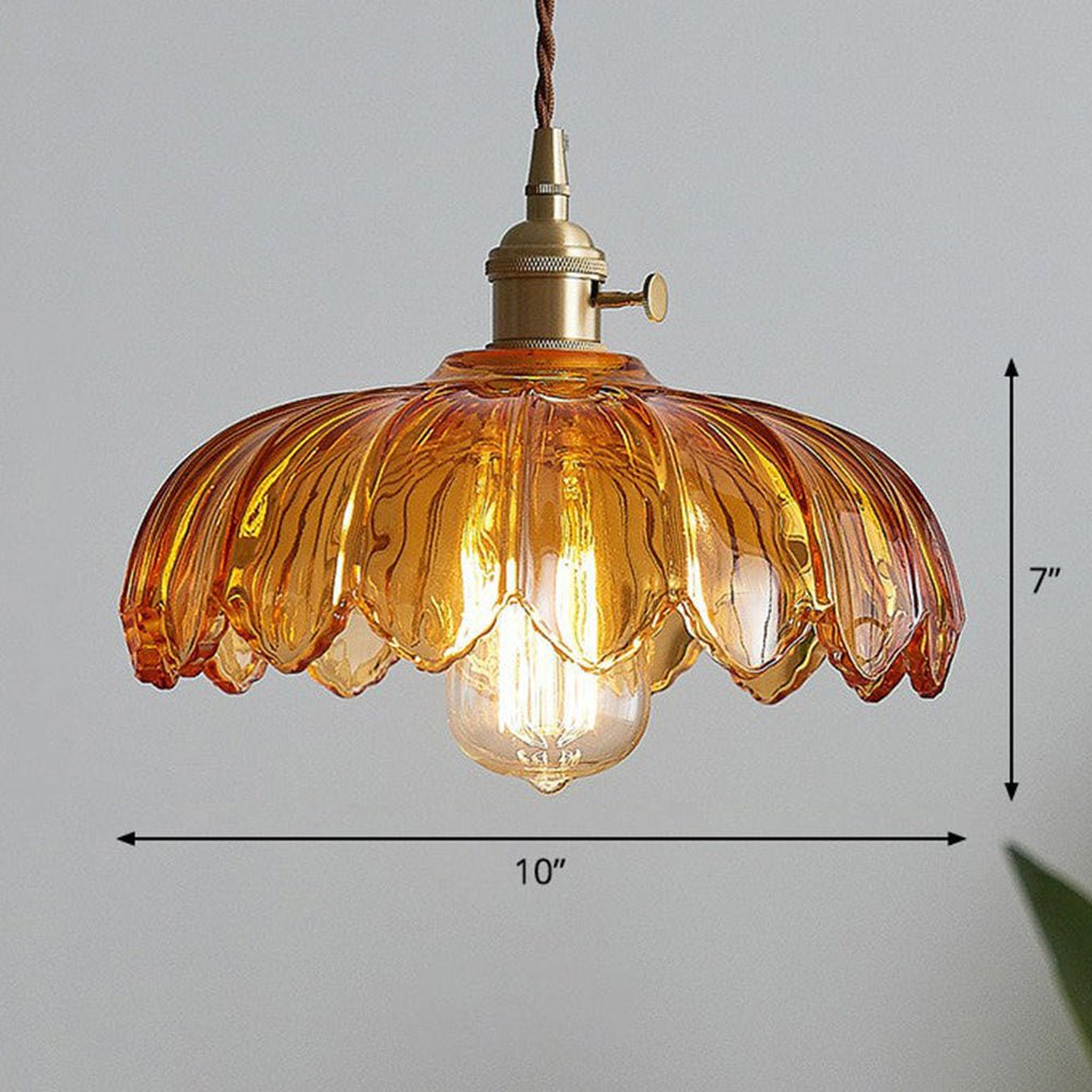 Elegante Glazen Bloem Hanglamp voor Slaapkamer