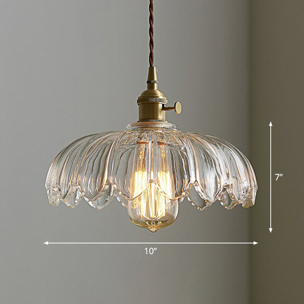 Elegante Glazen Bloem Hanglamp voor Slaapkamer
