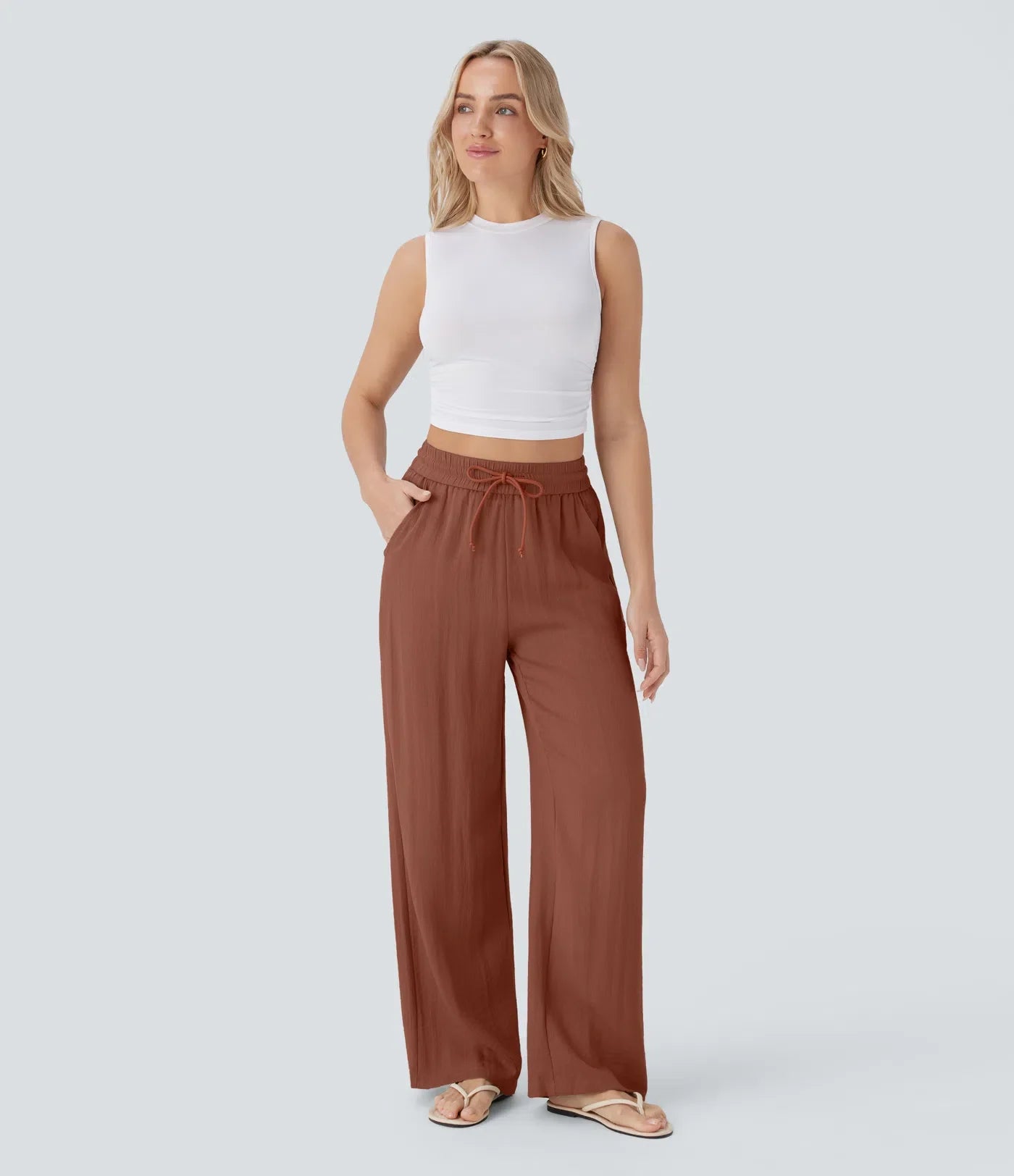 Comfortabele & Luchtige Linnen Broek met Elegante Pijpen