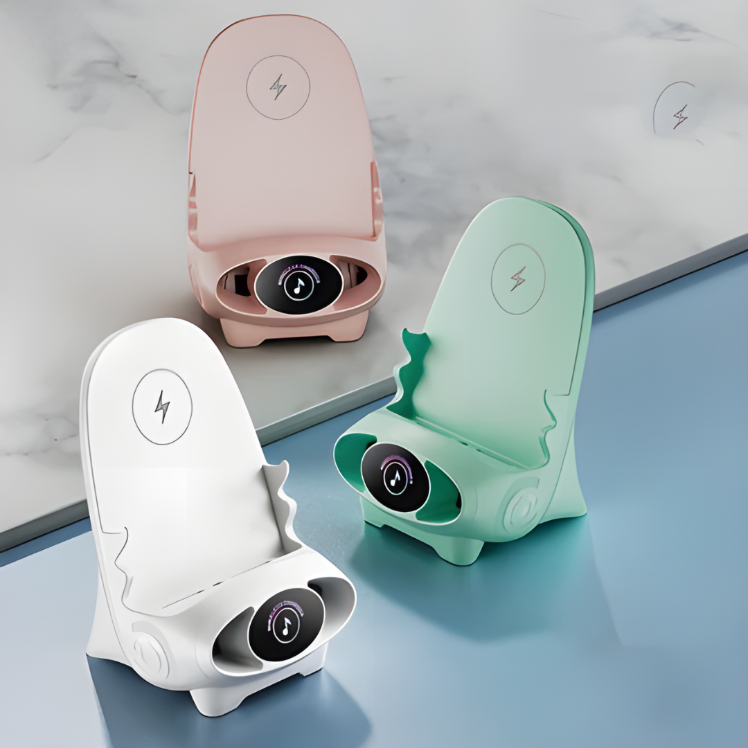 Slimme Mini-Stoel Draadloos Opladen en Entertainment Voor Smartphones en Tablets