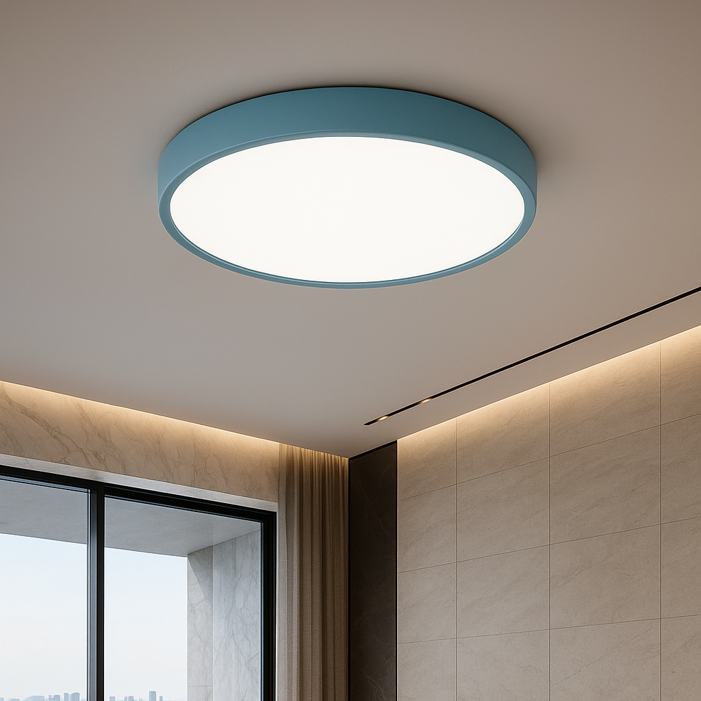 Moderne LED plafondlamp rond - roze/grijs - metaal - Ø40cm - energiezuinig