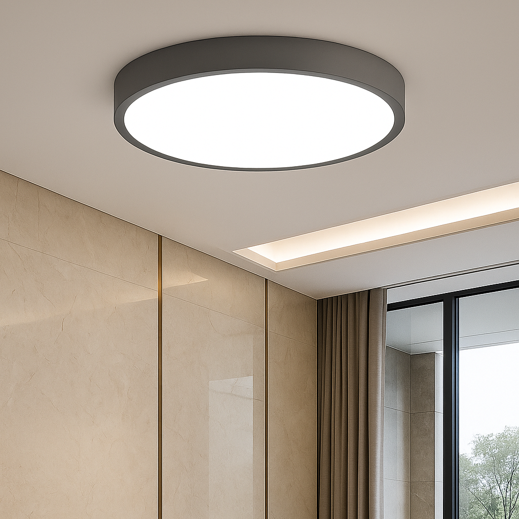 Moderne LED plafondlamp rond - roze/grijs - metaal - Ø40cm - energiezuinig