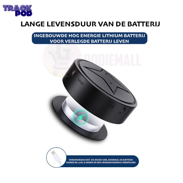 Magnetische GPS Tracker TrackChip – Real-time Locatie voor Auto, Scooter & Fiets