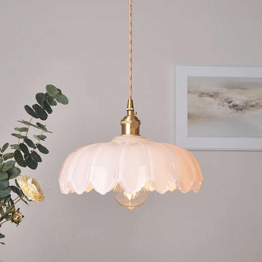 Elegante Glazen Bloem Hanglamp voor Slaapkamer
