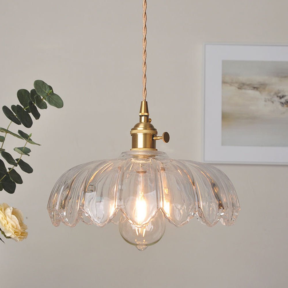 Elegante Glazen Bloem Hanglamp voor Slaapkamer