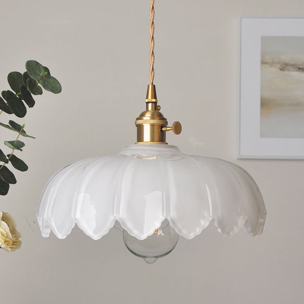 Elegante Glazen Bloem Hanglamp voor Slaapkamer