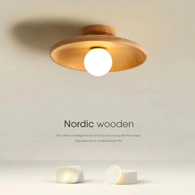 TræLys - Handgemaakte Houte Plafondlamp