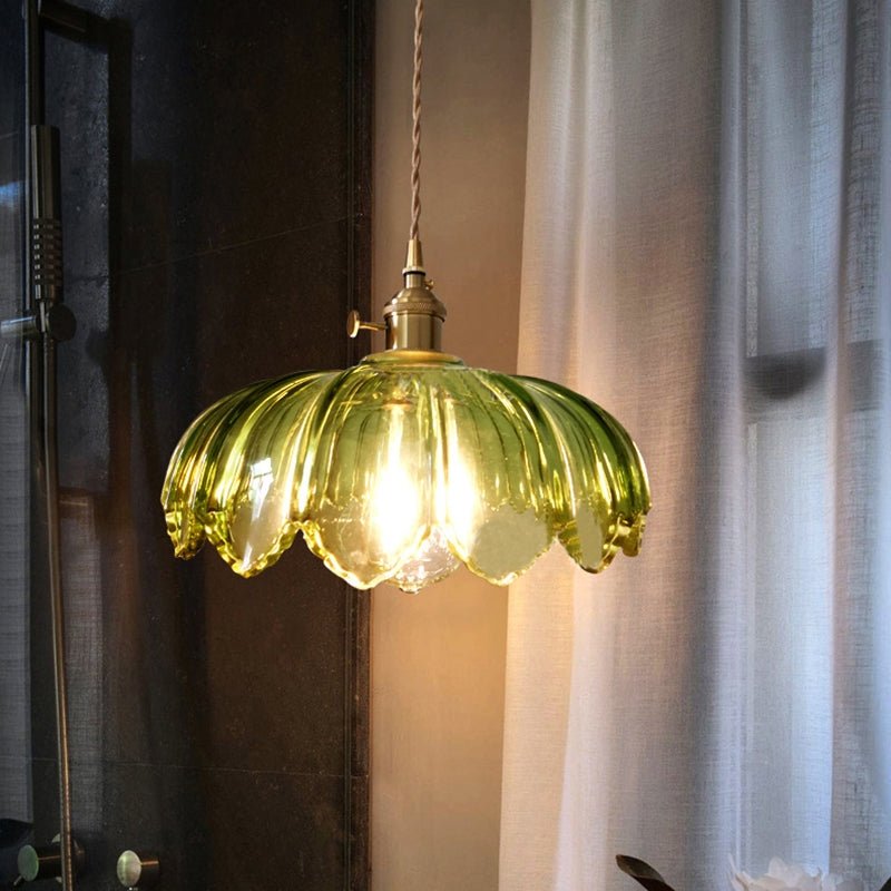 Elegante Glazen Bloem Hanglamp voor Slaapkamer