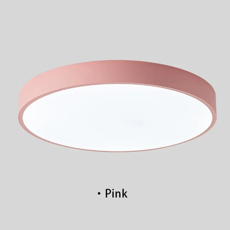 Moderne LED plafondlamp rond - roze/grijs - metaal - Ø40cm - energiezuinig