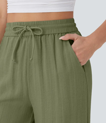 Comfortabele & Luchtige Linnen Broek met Elegante Pijpen