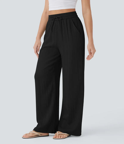 Comfortabele & Luchtige Linnen Broek met Elegante Pijpen