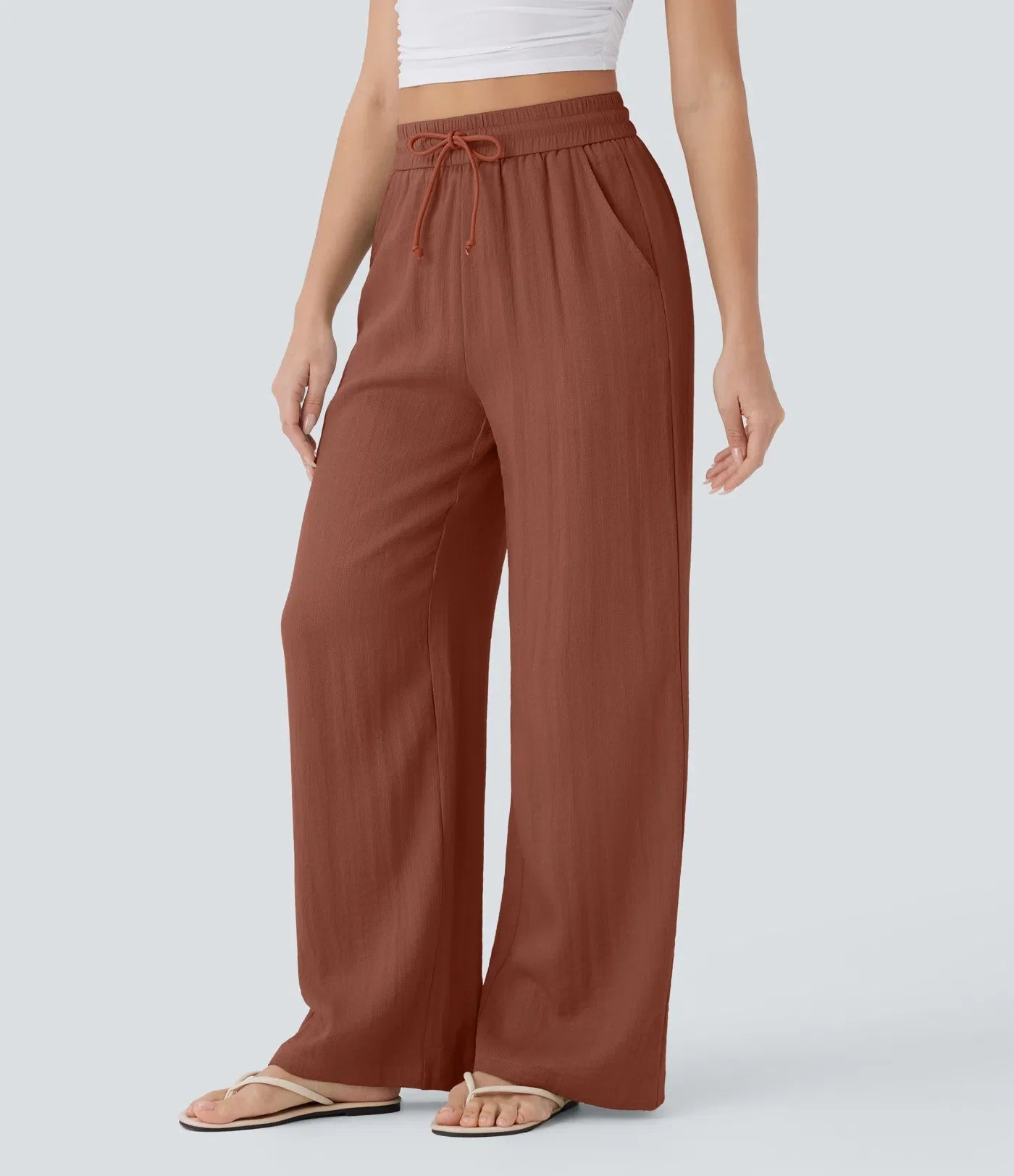 Comfortabele & Luchtige Linnen Broek met Elegante Pijpen