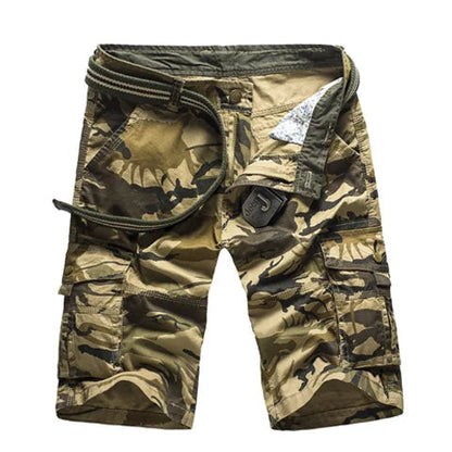 Korte cargo broek heren camouflage – comfortabel katoen – zomer