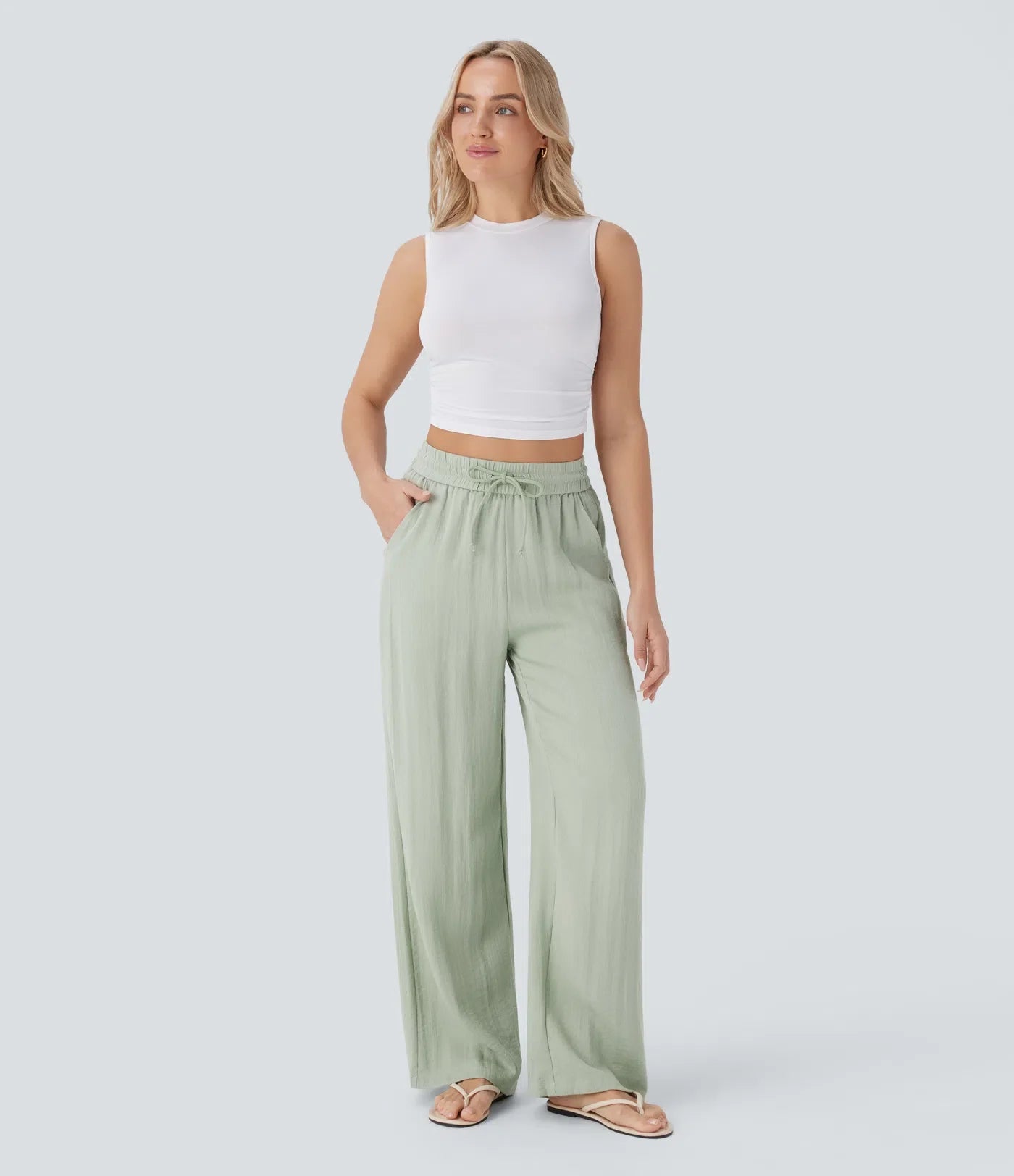 Comfortabele & Luchtige Linnen Broek met Elegante Pijpen