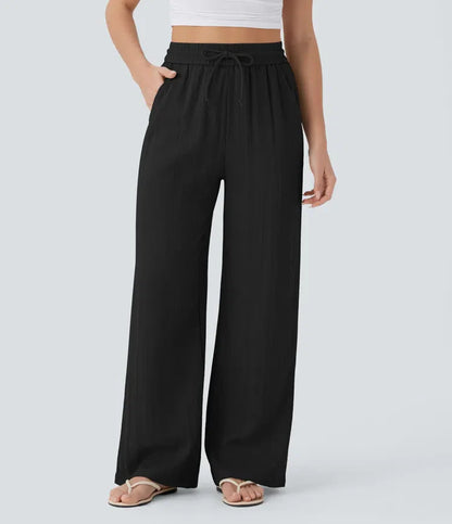 Comfortabele & Luchtige Linnen Broek met Elegante Pijpen