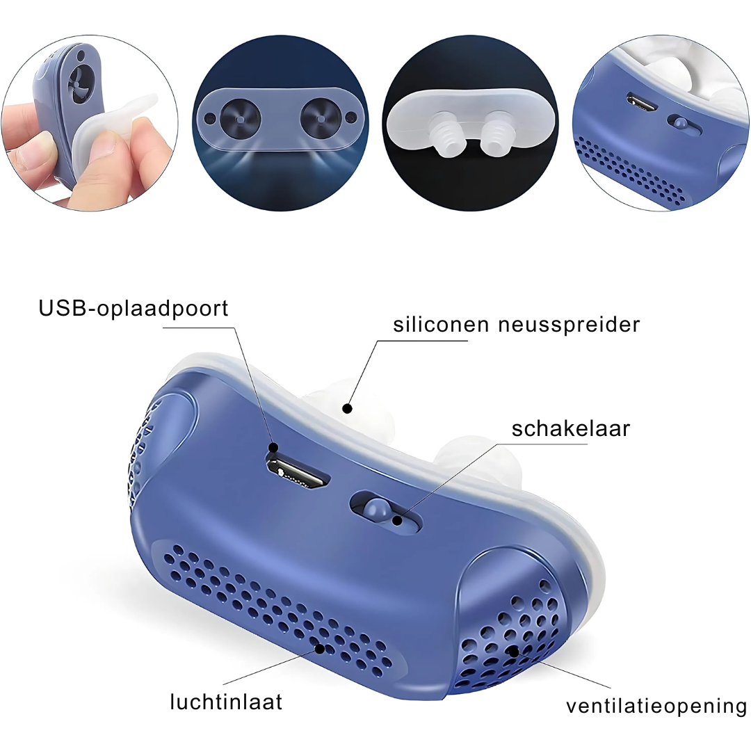AirEase Micro CPAP slaapapneu apparaat voor op reis & anti-snurken - CPAP alternatief