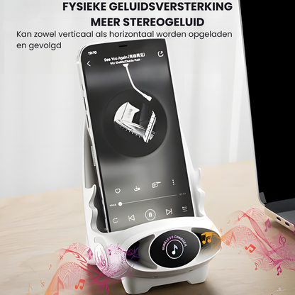 Slimme Mini Stoel Telefoonhouder Pro met Draadloos Opladen & Bluetooth Entertainment