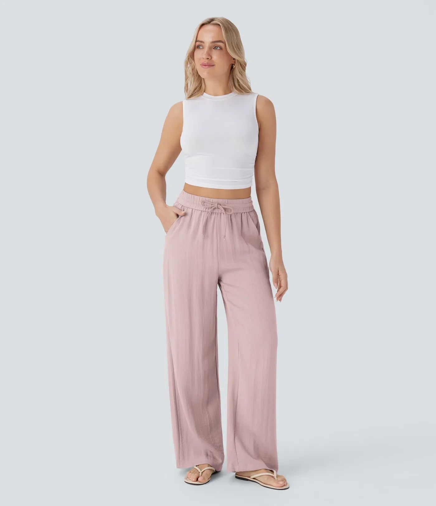 Comfortabele & Luchtige Linnen Broek met Elegante Pijpen