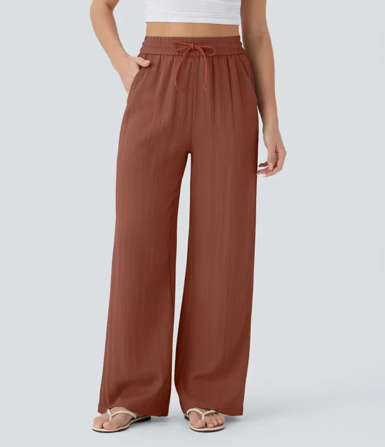 Comfortabele & Luchtige Linnen Broek met Elegante Pijpen