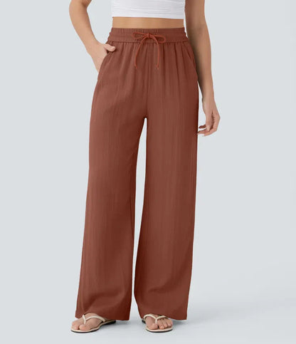 Comfortabele & Luchtige Linnen Broek met Elegante Pijpen