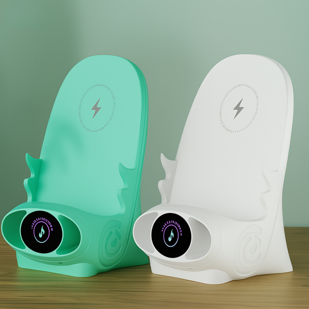 Slimme Mini Stoel Telefoonhouder Pro met Draadloos Opladen & Bluetooth Entertainment