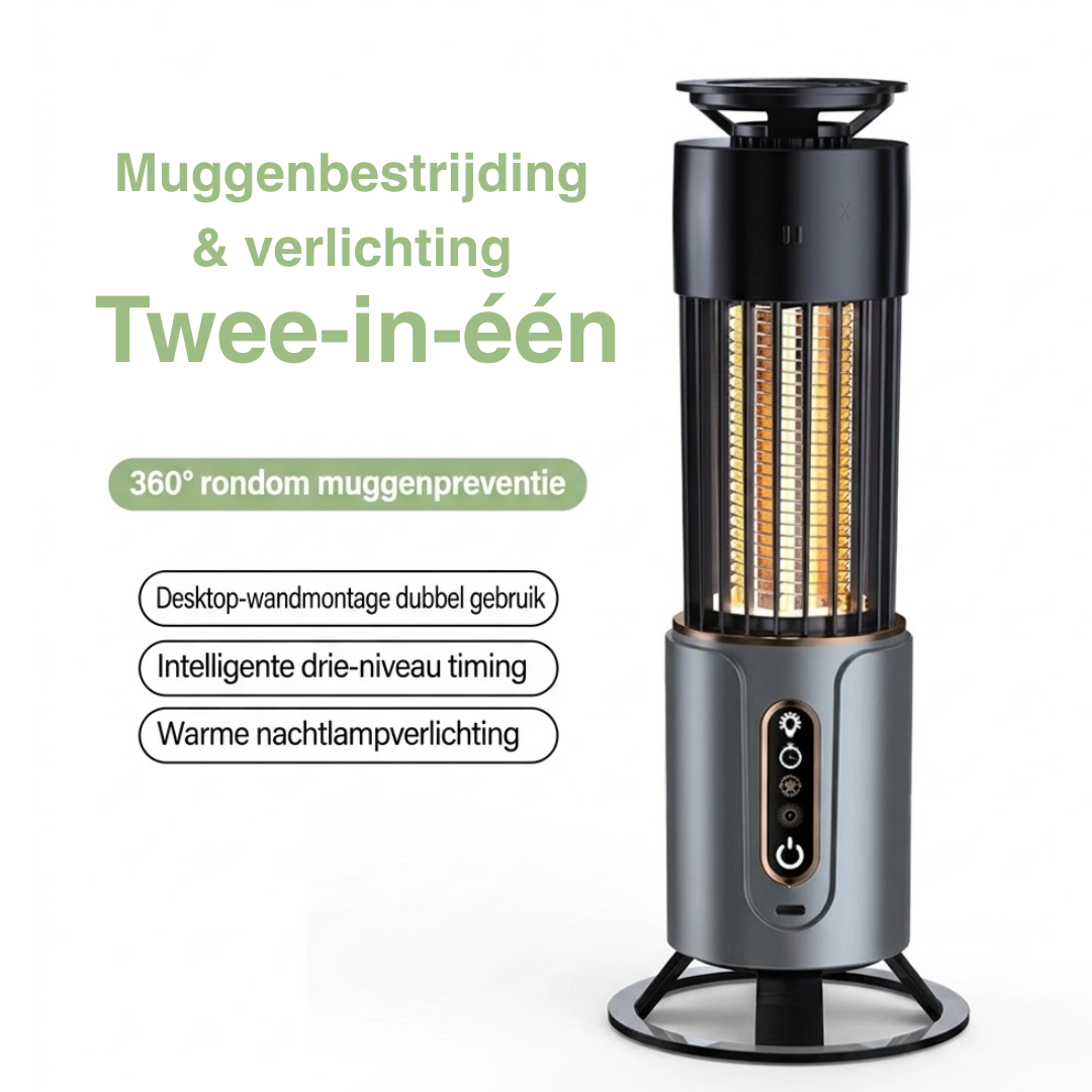 BugFlo Elektrische Muggenlamp UV - LED Insectenlamp Oplaadbaar Binnen Buiten