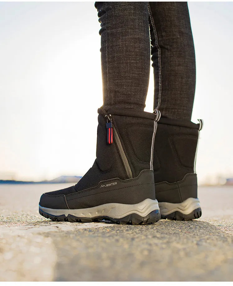Halfhoge Winter Snowboots Dames & Heren – Waterdichte Warme Laarzen met Pluche Voering – Ademend Katoen
