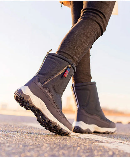 Halfhoge Winter Snowboots Dames & Heren – Waterdichte Warme Laarzen met Pluche Voering – Ademend Katoen
