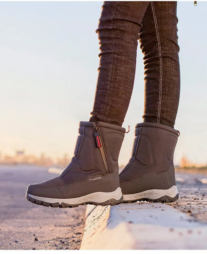 Halfhoge Winter Snowboots Dames & Heren – Waterdichte Warme Laarzen met Pluche Voering – Ademend Katoen
