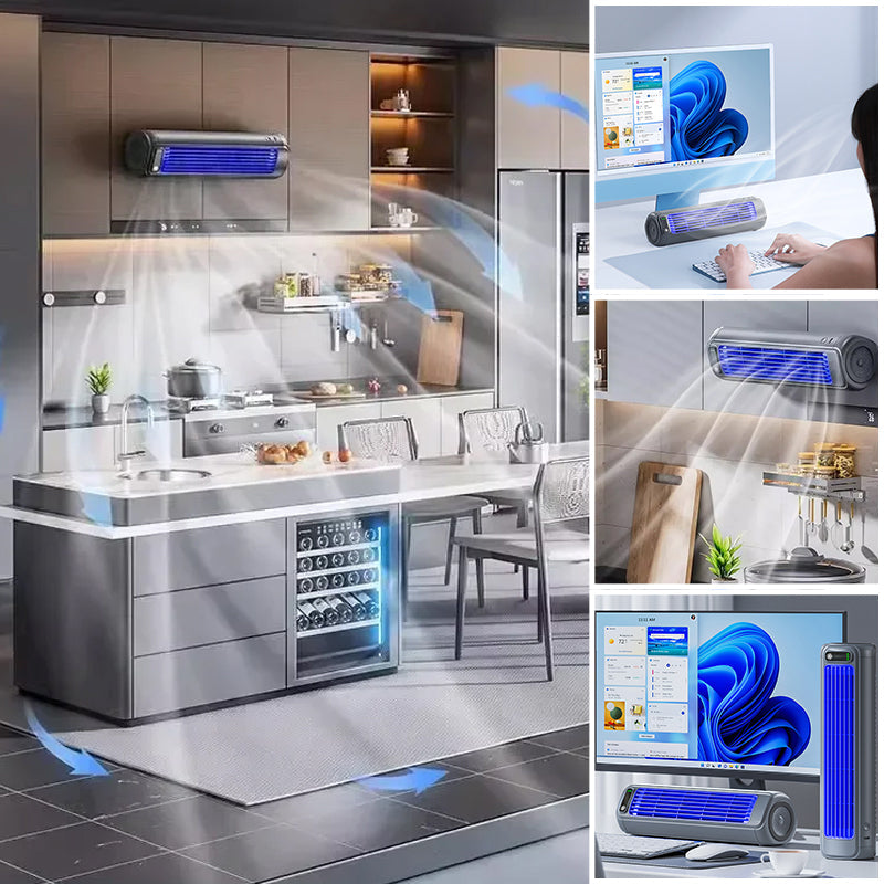 Windee Draagbare Airconditioner 2000mAh - Bladloze Wandventilator