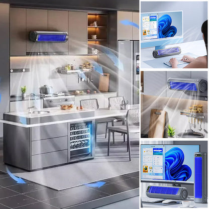 Windee Draagbare Airconditioner 2000mAh - Bladloze Wandventilator