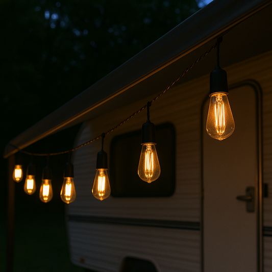 CampGlow VintageLights – Solar LED Lichterkette Outdoor wasserdicht