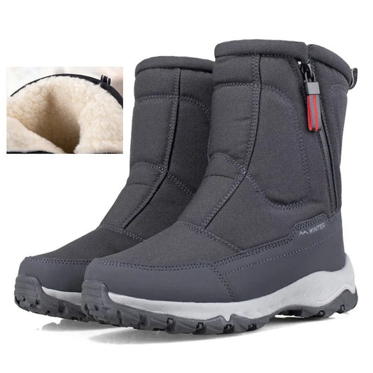 Halfhoge Winter Snowboots Dames & Heren – Waterdichte Warme Laarzen met Pluche Voering – Ademend Katoen