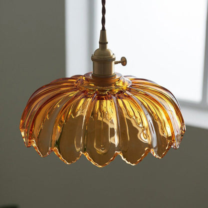 Elegante Glazen Bloem Hanglamp voor Slaapkamer