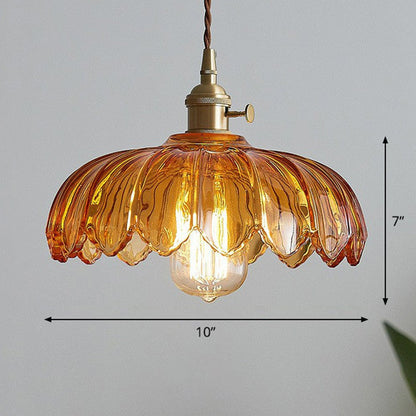 Elegante Glazen Bloem Hanglamp voor Slaapkamer