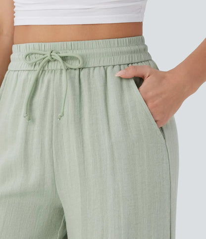 Comfortabele & Luchtige Linnen Broek met Elegante Pijpen