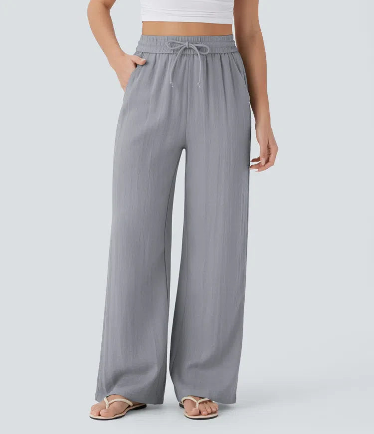 Comfortabele & Luchtige Linnen Broek met Elegante Pijpen