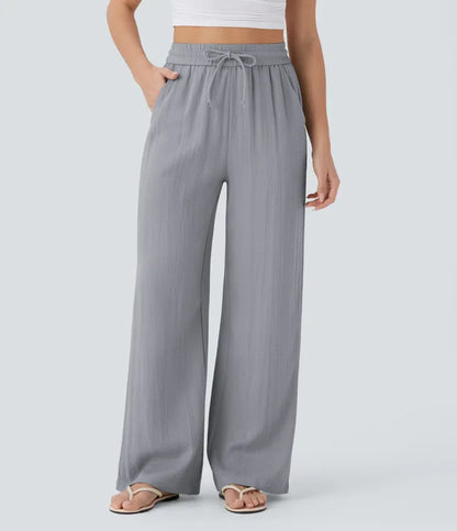 Comfortabele & Luchtige Linnen Broek met Elegante Pijpen
