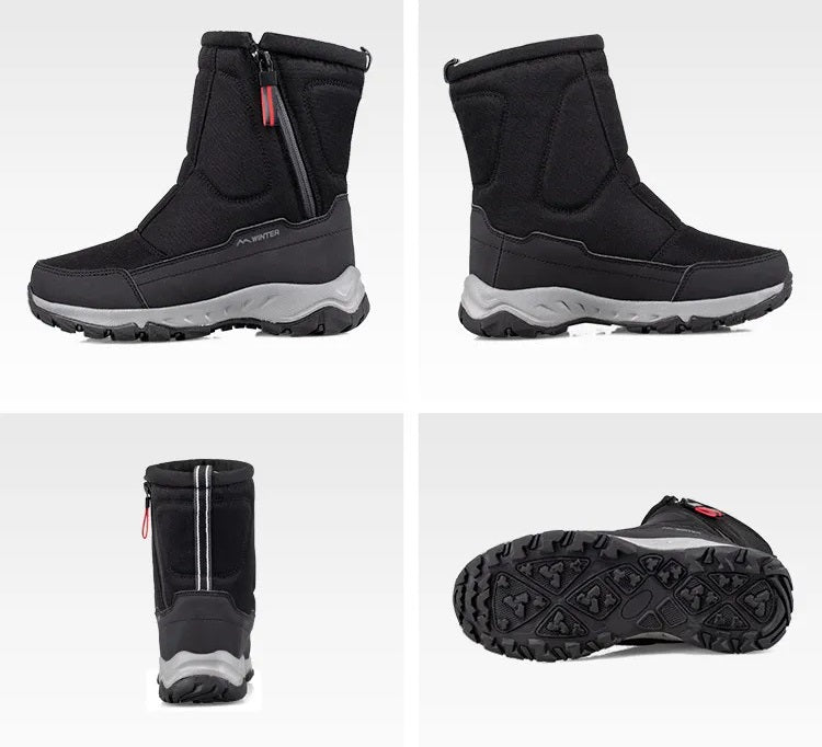 Halfhoge Winter Snowboots Dames & Heren – Waterdichte Warme Laarzen met Pluche Voering – Ademend Katoen