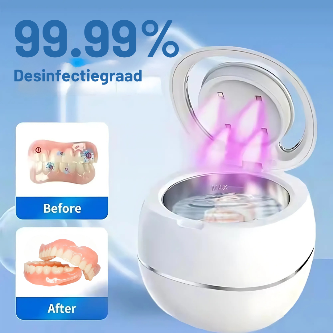 Ultrasonic Desinfectie Box – Dieptereiniging voor Kunstgebit, Aligners & Beugels