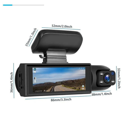 Dual DashCam Pro Auto | Dubbele lens voor volledige dekking