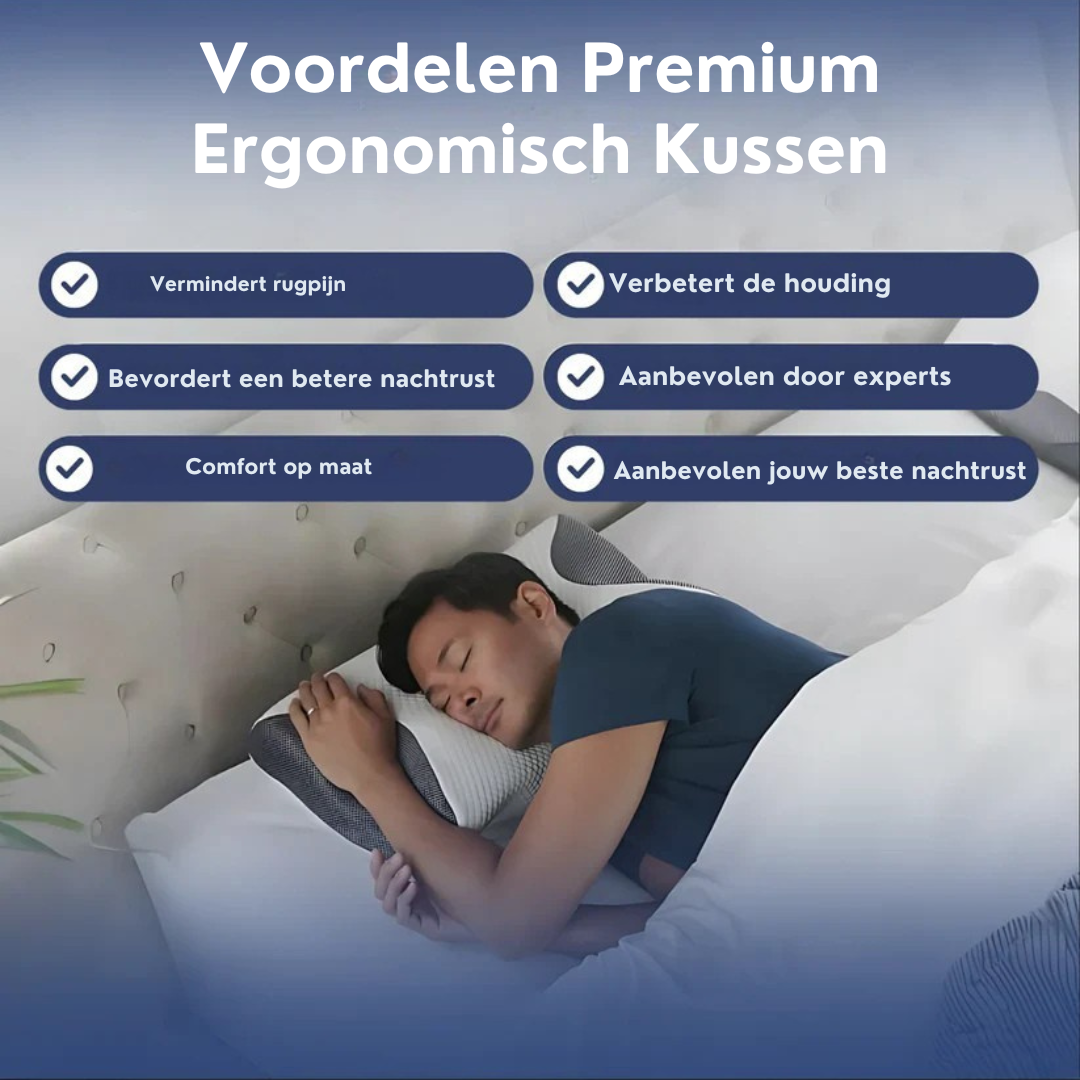 Ergonomisch & Ondersteunend Kussen – Voor Pijnvrije Nachten