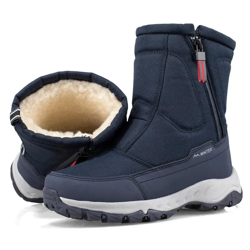 Halfhoge Winter Snowboots Dames & Heren – Waterdichte Warme Laarzen met Pluche Voering – Ademend Katoen