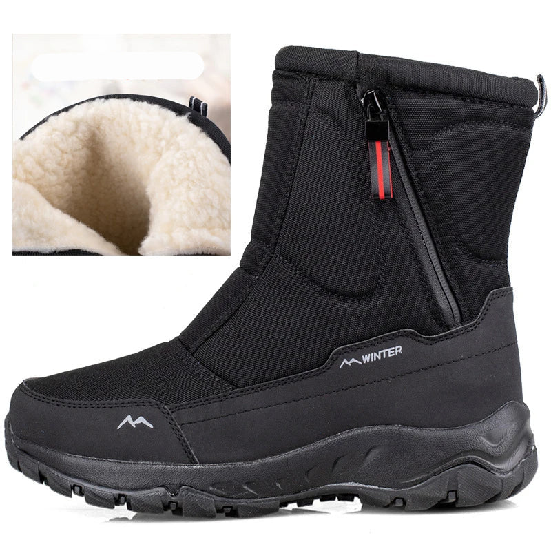 Halfhoge Winter Snowboots Dames & Heren – Waterdichte Warme Laarzen met Pluche Voering – Ademend Katoen