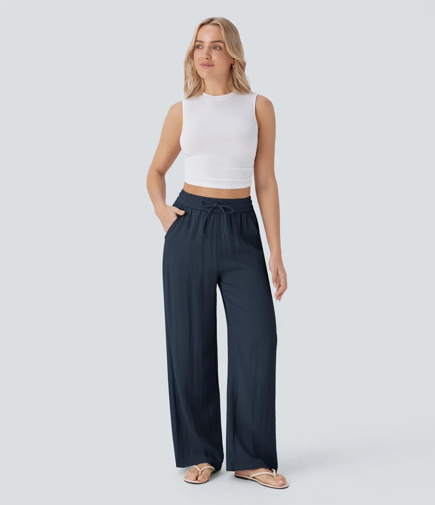 Comfortabele & Luchtige Linnen Broek met Elegante Pijpen