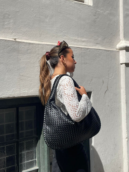 Stijlvolle dames schoudertas – Gevlochten design, ruim en lichtgewicht