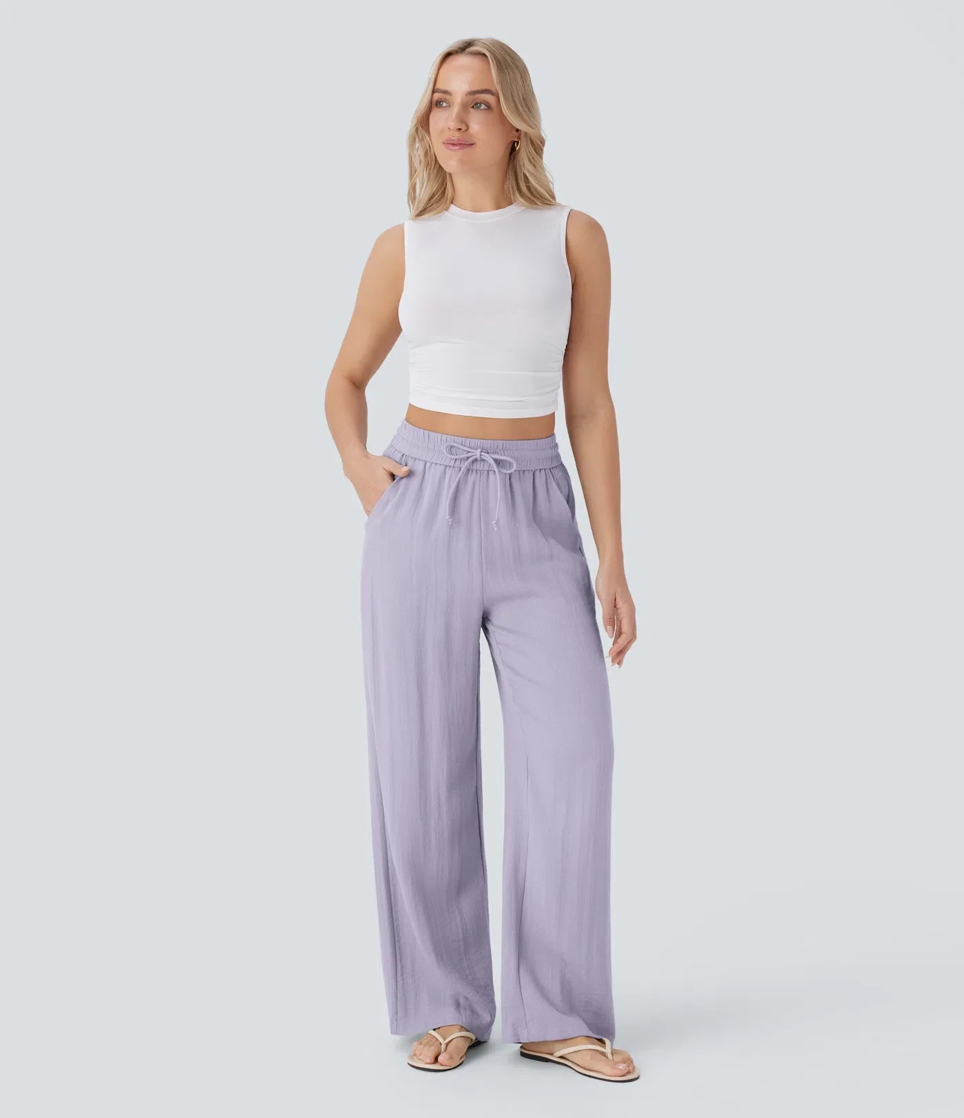 Comfortabele & Luchtige Linnen Broek met Elegante Pijpen