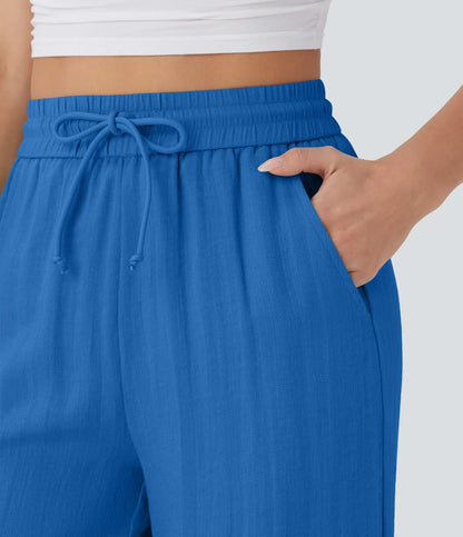 Comfortabele & Luchtige Linnen Broek met Elegante Pijpen