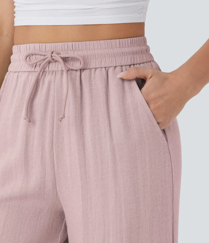 Comfortabele & Luchtige Linnen Broek met Elegante Pijpen